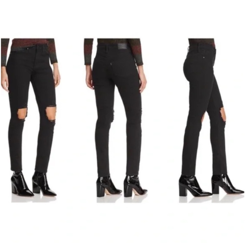 LEVI 721 HIGH RISE BLACK SKINNY JEAN SIZE 27!
